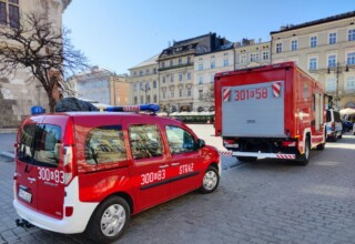 "Straż pożarna na Rynku Głównym"