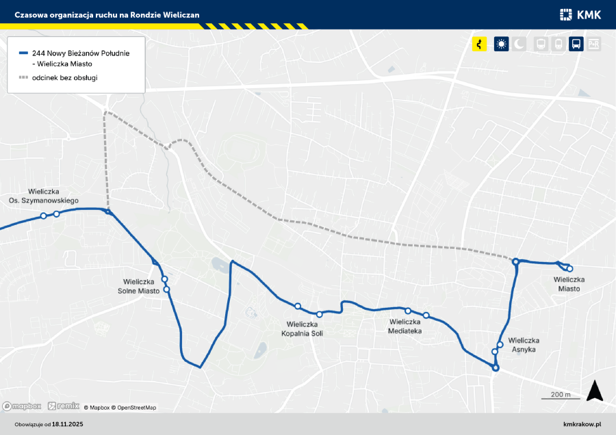 Od wtorku 244 będzie kursować inaczej – objazdy w Wieliczce
