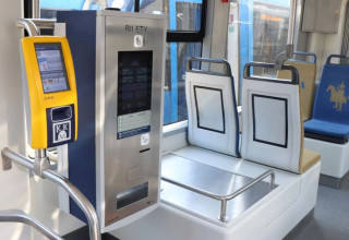 "Wnętrze tramwaju w Krakowie"