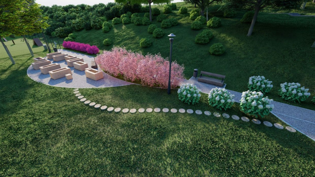 "Wizualizacja park rzeczny Drwinka w Krakowie"