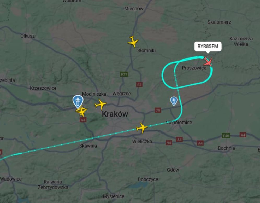 "samoloty nad Krakowem"