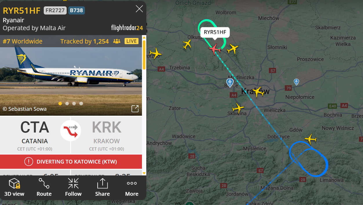 Mgła sparaliżowała Kraków Airport. Liczne przekierowania rejsów – komunikat wieczorny