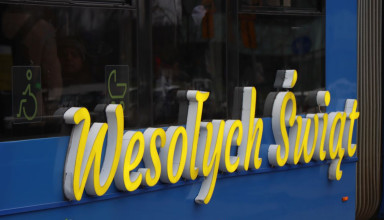 "Świąteczny tramwaj w Krakowie"