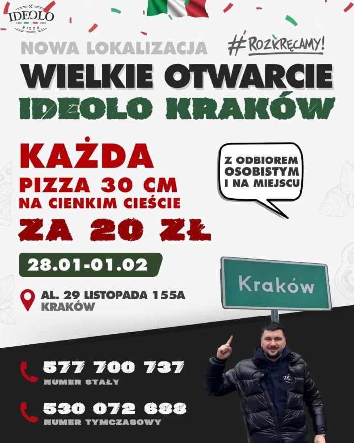 Nowa pizzeria w Krakowie. Ideolo Pizza otwiera pierwszy lokal w naszym mieście