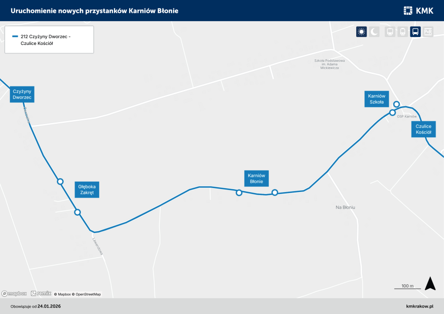 Nowe przystanki na trasie linii 212. Zmiany od 24 stycznia
