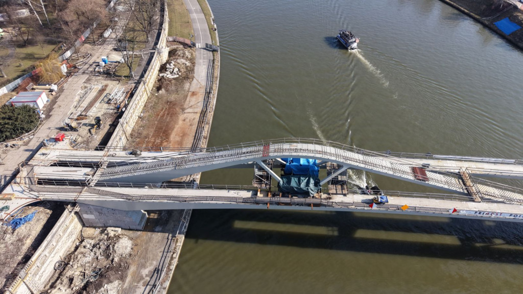 "Kraków. Kładka nad Wisłą Kazimierz – Ludwinów. zdjęcia"