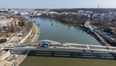 "Kraków. Kładka nad Wisłą Kazimierz – Ludwinów. zdjęcia"