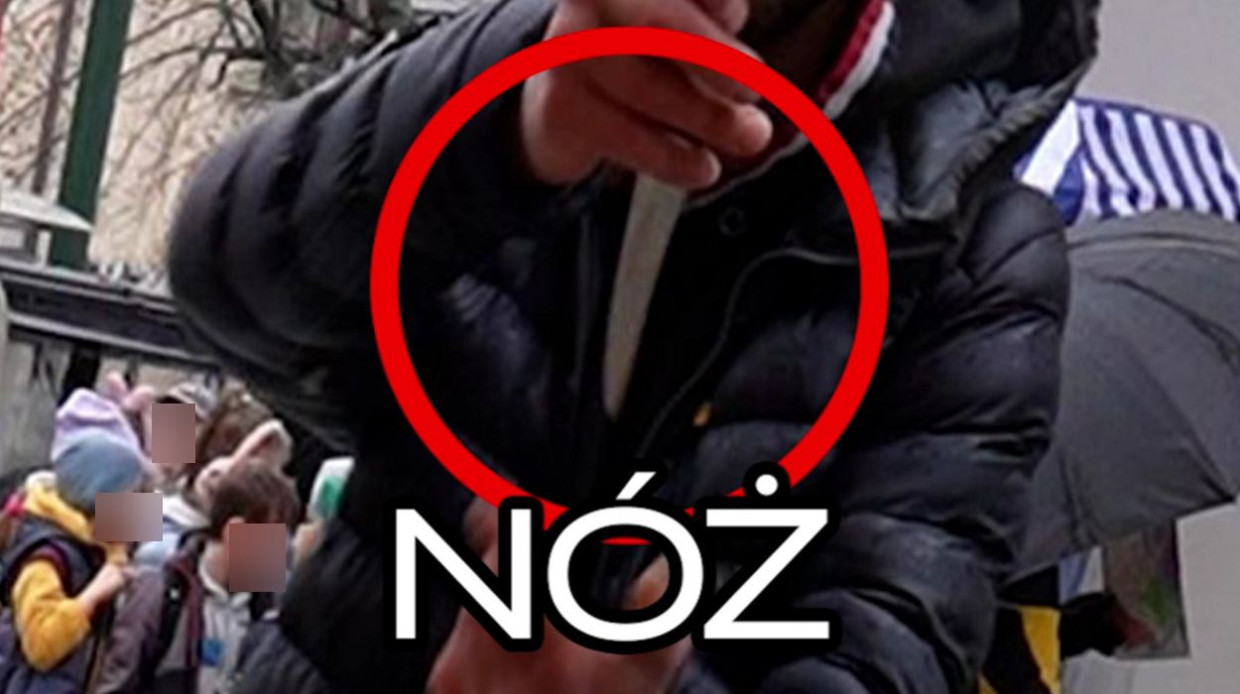 Niebezpieczne sceny w centrum Krakowa. Podczas wizyty Książula padły groźby z nożem