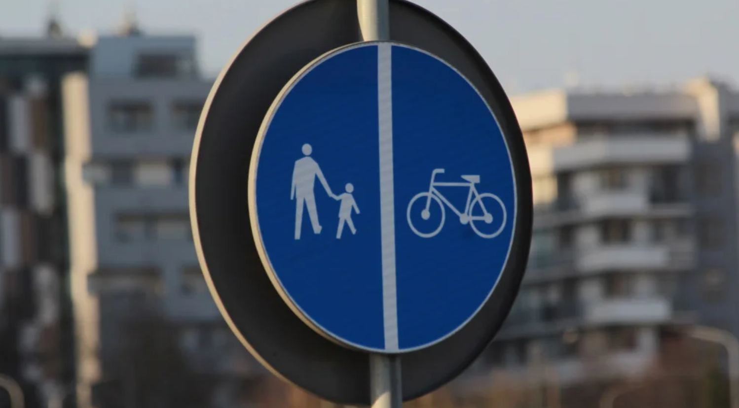 Blisko kilometr nowej drogi rowerowej w Krakowie. W tle wycinka drzew