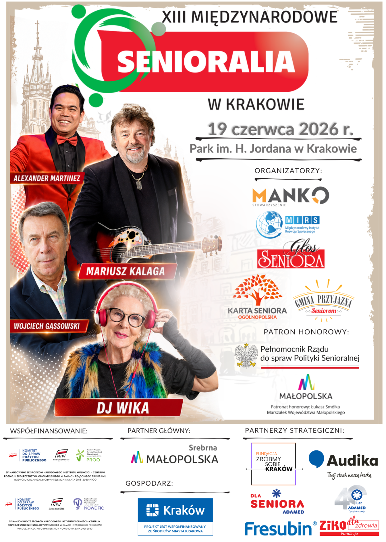 Wielkie Senioralia w Krakowie już w czerwcu. Będą koncerty, marsz i strefa zdrowia