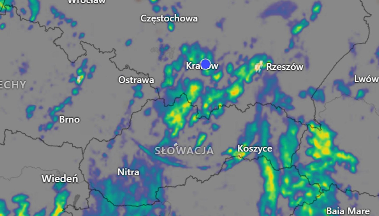 Alert dla Krakowa. Nadciągają burze, ulewy i porywy wiatru do 70 km/h