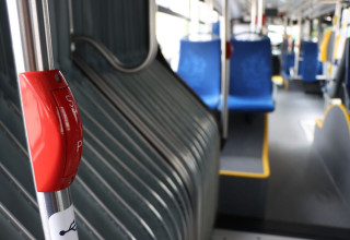 "środek autobusu MPK w Krakowie"