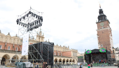 "Scena na Rynku Głównym w Krakowie"