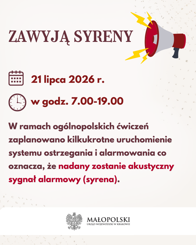 We wtorek, 21 lipca usłyszysz syreny alarmowe