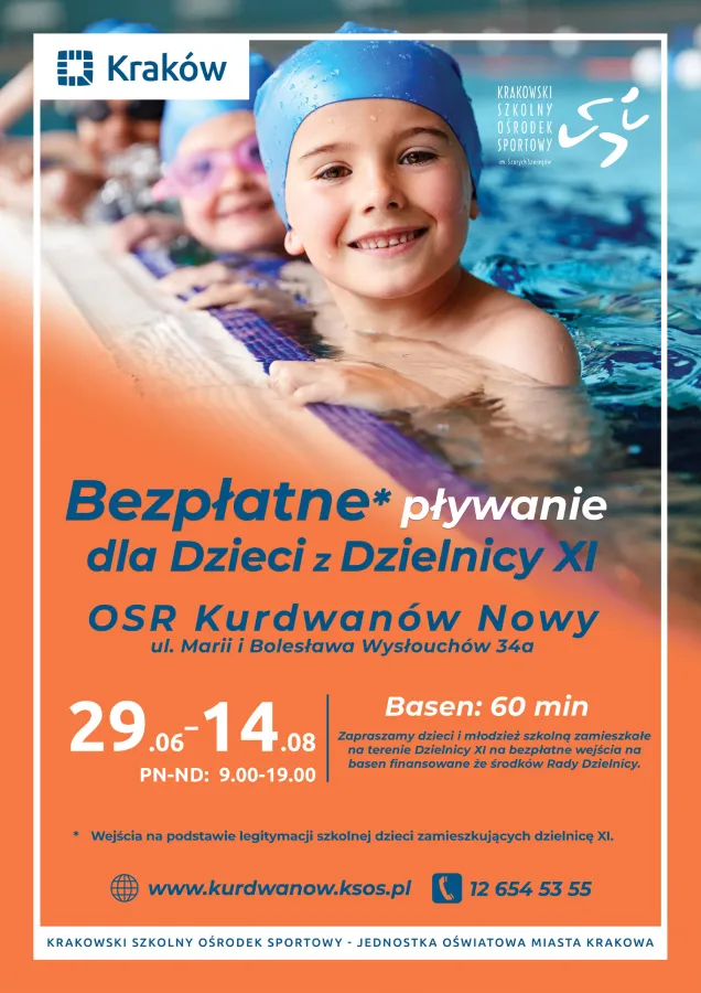 Bezpłatny basen dla dzieci z Podgórza Duchackiego