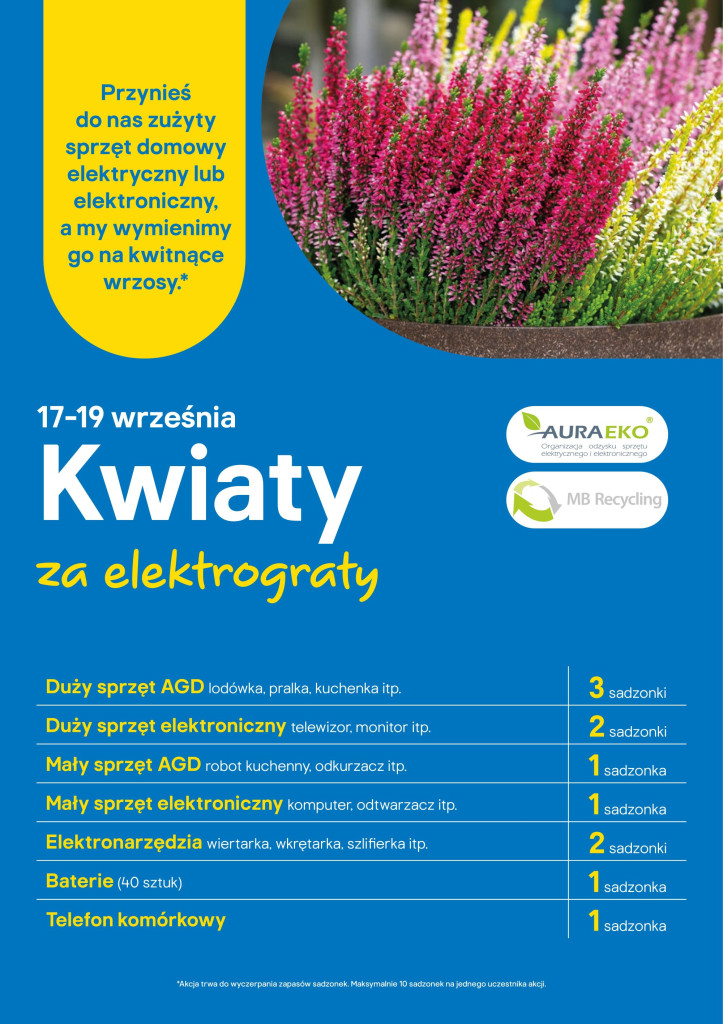 "Kwiaty za elektroodpady w Krakowie"