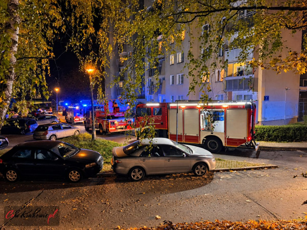 "Pożar mieszkania os. Kombatantów Kraków"